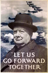 "Lasst uns gemeinsam voranschreiten", Propagandaposter aus dem Zweiten Weltkrieg, 1940
